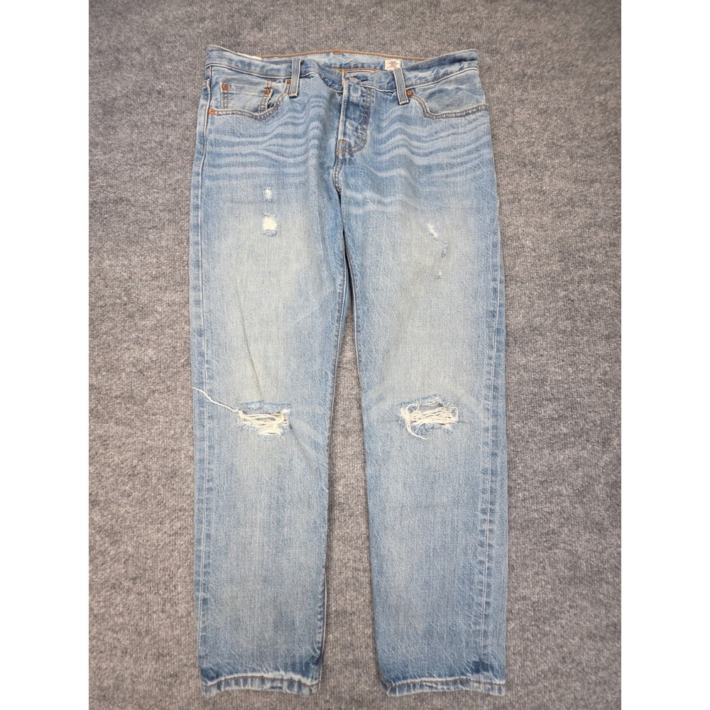 Levi's 501 CT White Oak Jeans Adult 29 x 32 (FITS 32 x 27) Selvedge Distressed